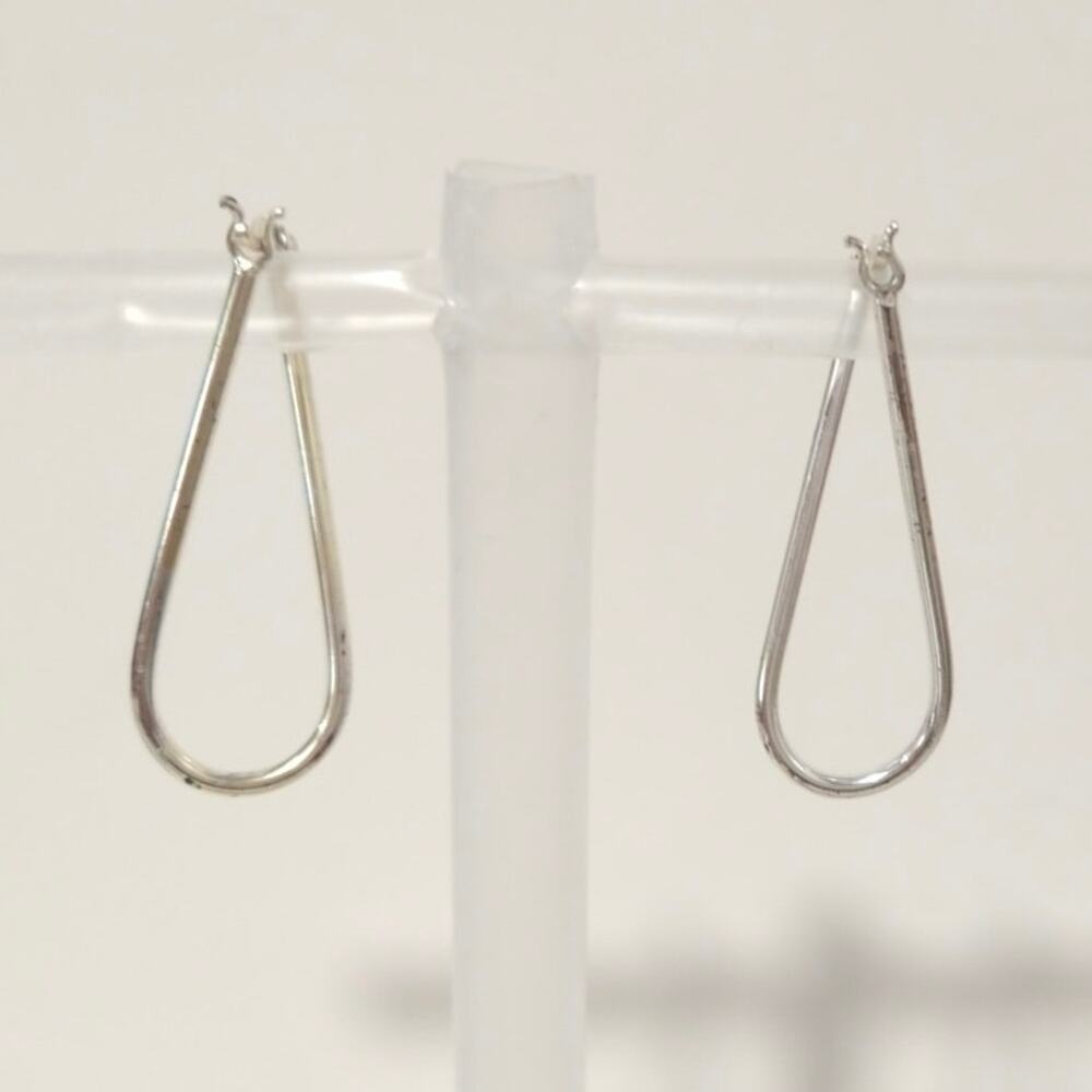 JBB 925 Sterling Silver Hoop Huggie Earrings Oval Twisted Signed Jewelry Lot